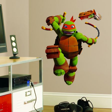 ROOMMATES TEENAGE MUTANT NINJA TURTLES MICHAELANGELO GIANT REMOVABLE WALL STICKERS - 18 STICKERS