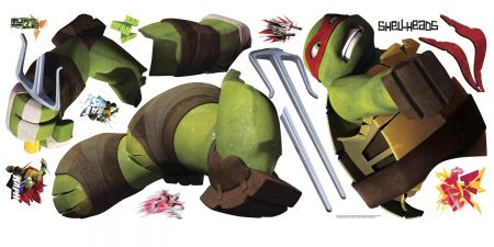 ROOMMATES TEENAGE MUTANT NINJA TURTLES RAPHAEL GIANT REMOVABLE WALL STICKERS - 15 STICKERS