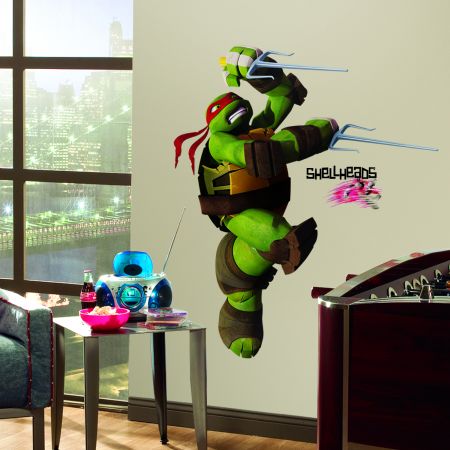 ROOMMATES TEENAGE MUTANT NINJA TURTLES RAPHAEL GIANT REMOVABLE WALL STICKERS - 15 STICKERS