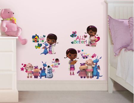 ROOMMATES DISNEY DOC MCSTUFFINS REMOVABLE WALL STICKERS - 27 STICKERS