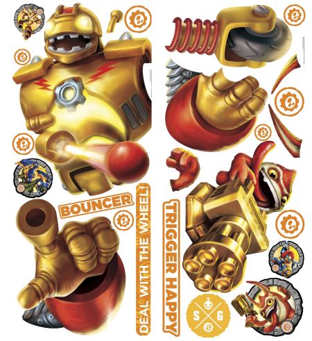 ROOMMATES SKYLANDERS GIANTS BIG BOUNCER & SMALL TRIGGER HAPPY GIANT REMOVABLE WALL STICKERS - 25 STICKERS