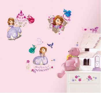 ROOMMATES DISNEY SOFIA THE FIRST REMOVABLE WALL STICKERS - 37 STICKERS