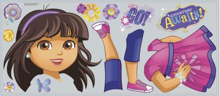 ROOMMATES DORA THE EXPLORER GIANT REMOVABLE WALL STICKERS - 12 STICKERS
