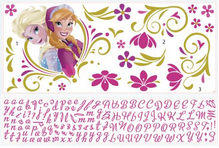 ROOMMATES DISNEY FROZEN PERSONALIZED ALPHABET GIANT REMOVABLE WALL STICKERS - 146 STICKERS