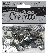 EUROWRAP 60TH BIRTHDAY BLACK CONFETTI - 14g
