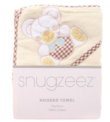 SNUGZEEZ HOODED TOWEL - YELLOW BEAR
