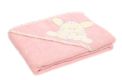 SNUGZEEZ HOODED TOWEL - PINK ZEBRA