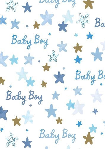 GIFT WRAP - BABY BOY STARS