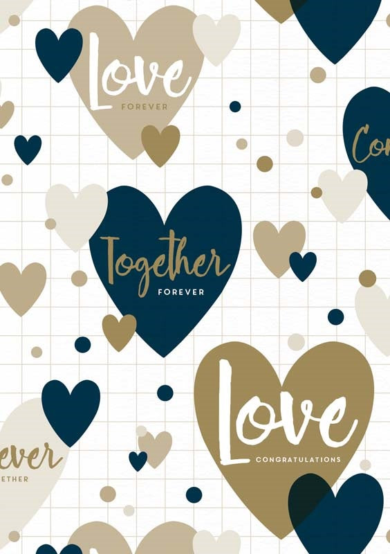 GIFT WRAP - WEDDING ENGAGEMENT CELEBRATE HEARTS