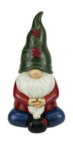 GREEN HAT YOGA GNOME - 19CM