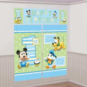 MICKEY MOUSE 1ST SCENE SETTERS WALL DECORATING KIT - 5 PIECES