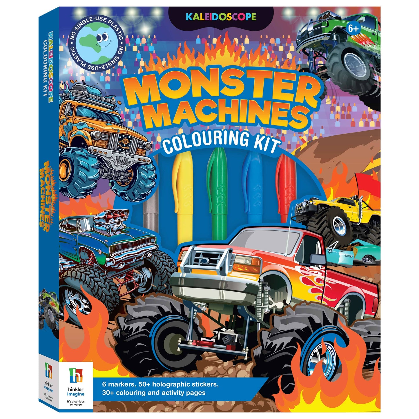 HINKLER KALEIDOSCOPE COLOURING KIT MONSTER TRUCKS