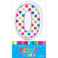 POLKA DOT NUMBER 0 CANDLE