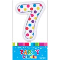 POLKA DOT NUMBER 7 CANDLE