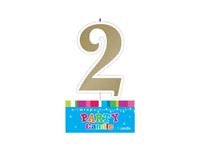 GOLD NUMBER 2 CANDLE
