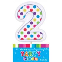 POLKA DOT NUMBER 2 CANDLE