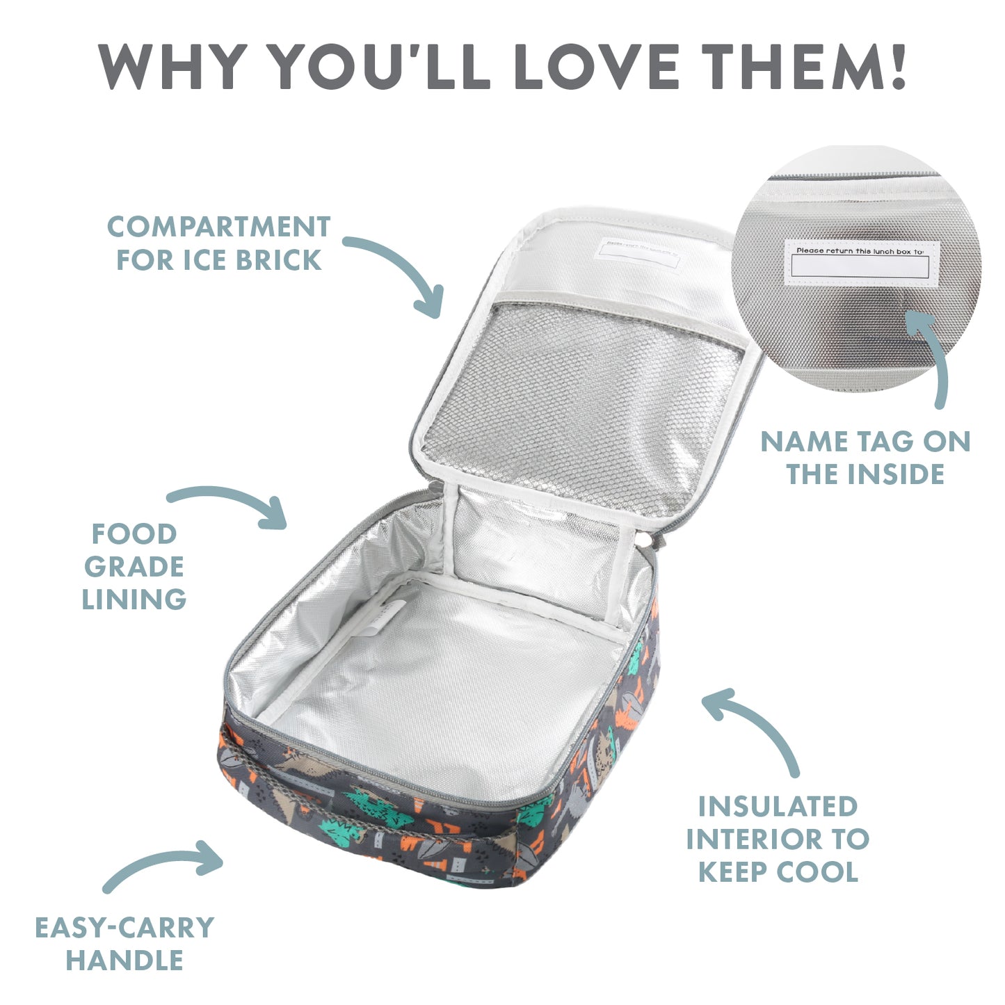 SPLOSH OUT & ABOUT LUNCH BAG - DINO SKATE