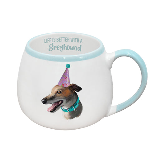 PAINTED PET GREYHOUND MUG