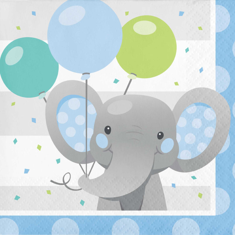 ENCHANTED ELEPHANT BOY BEVERAGE NAPKINS - PACK OF 16