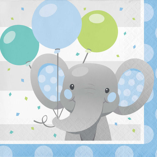 ENCHANTED ELEPHANT BOY BEVERAGE NAPKINS - PACK OF 16