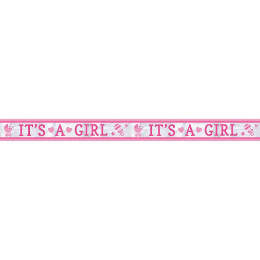 IT'S A GIRL BABY SHOWER FOIL BANNER