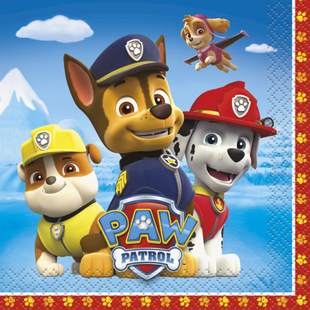 PAW PATROL BEVERAGE NAPKINS - PACK OF 16