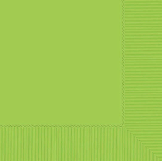 KIWI GREEN BEVERAGE NAPKINS - PACK OF 20