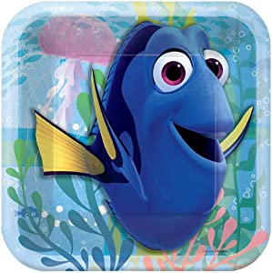 DISNEY FINDING DORY SQUARE PAPER PLATES 17.8CM - PACK OF 8