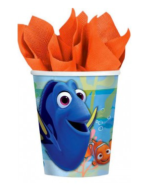 DISNEY FINDING DORY 266ML PAPER CUPS - PACK OF 8