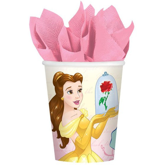 DISNEY PRINCESS BEAUTY AND THE BEAST 266ML CUPS - PACK OF 8