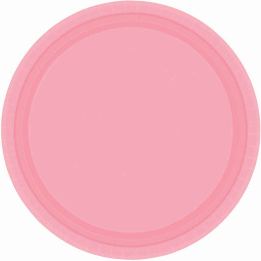 NEW PINK PAPER PLATES 17C.7M ROUND - PACK OF 20
