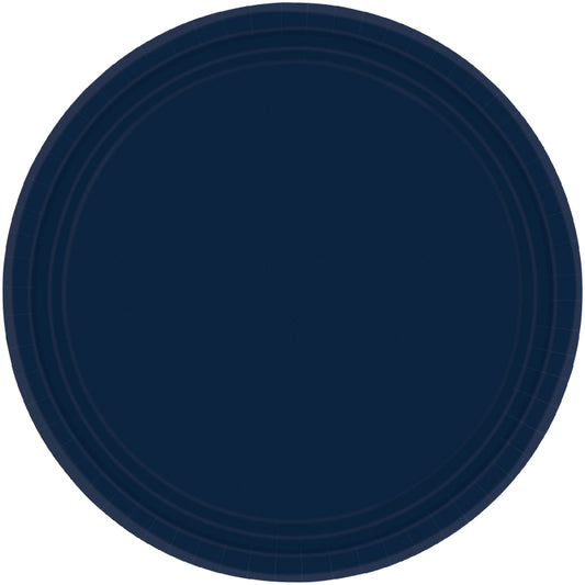 NAVY PAPER PLATES 17.8CM ROUND - PACK OF 20
