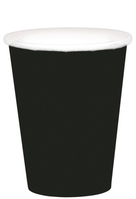 JET BLACK PAPER 266ML CUPS PACK OF 20 Sunshine Coast Parties Gifts jet-black-paper-266ml-cups-pack-of-20-sunshine-coast-parties-gifts