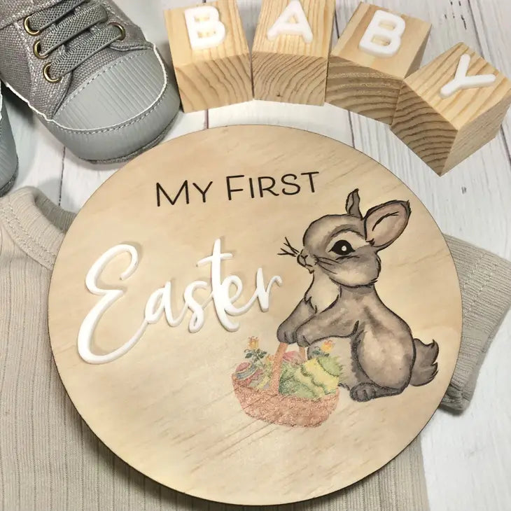 BABY MILESTONE PLAQUE - 3D MY FIRST EASTER