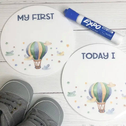 REUSABLE MY FIRST & TODAY I MILESTONE DISCS - BALLOON