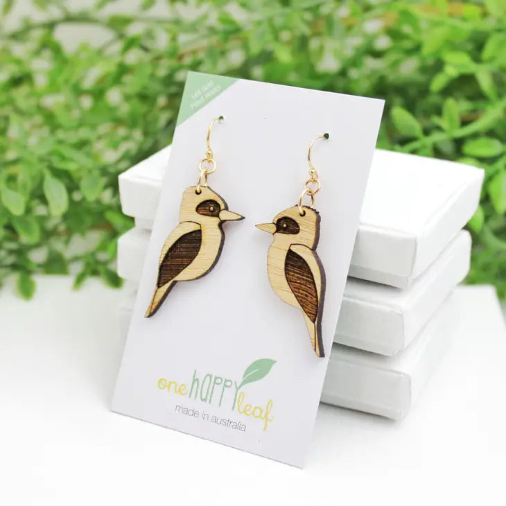 BAMBOO WOOD DANGLE EARRINGS - KOOKABURRA