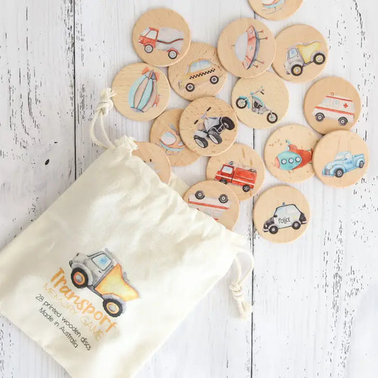 WOODEN MEMORY GAME - TRANSPORT