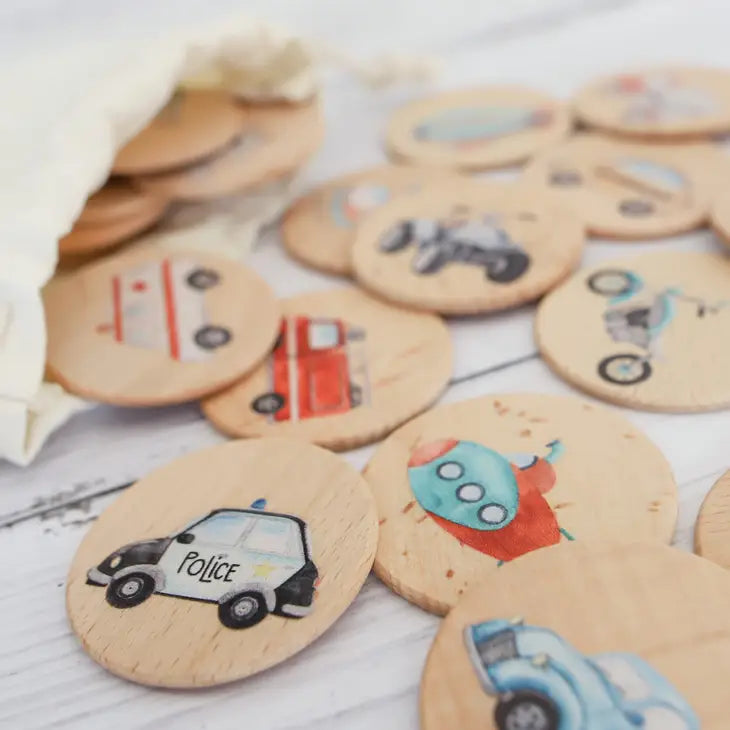 WOODEN MEMORY GAME - TRANSPORT