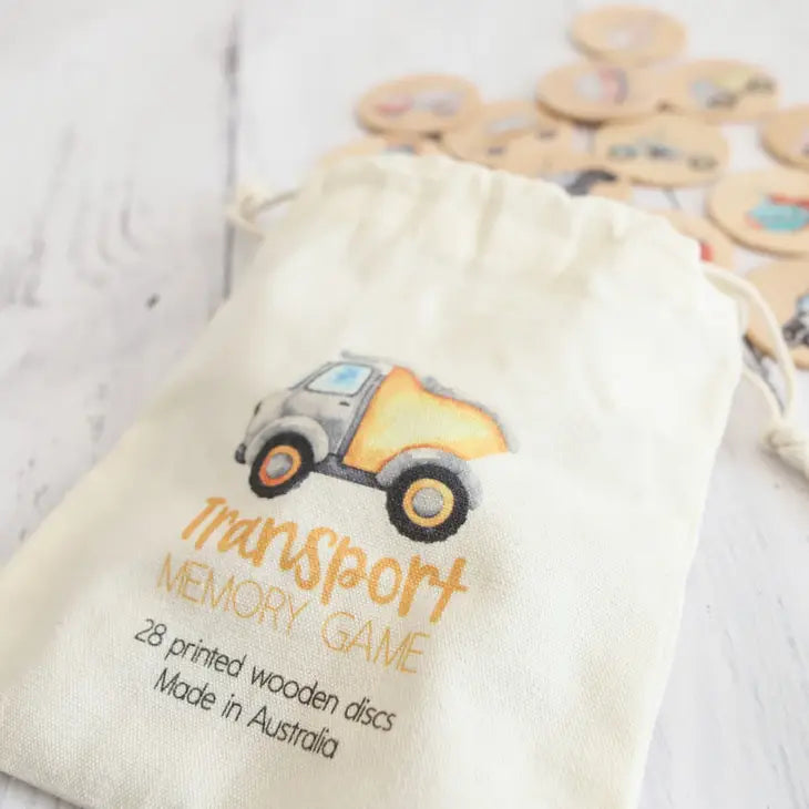 WOODEN MEMORY GAME - TRANSPORT