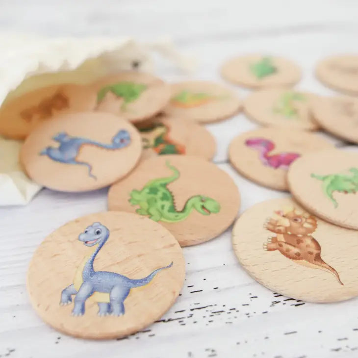 WOODEN MEMORY GAME - DINOSAUR