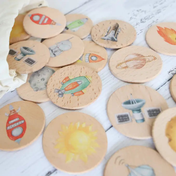 WOODEN MEMORY GAME - SPACE