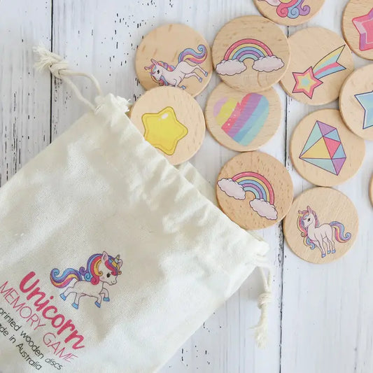 WOODEN MEMORY GAME - UNICORN