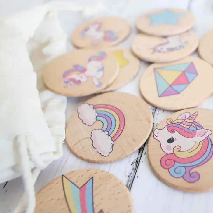 WOODEN MEMORY GAME - UNICORN