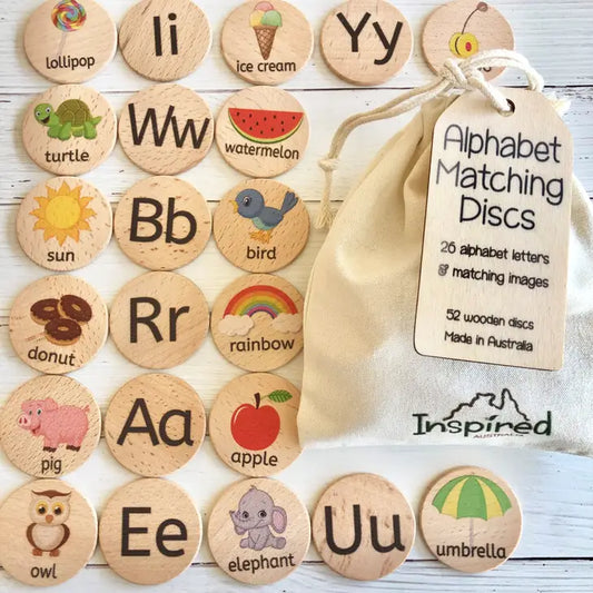 ALPHABET MATCHING WOODEN DISC GAME