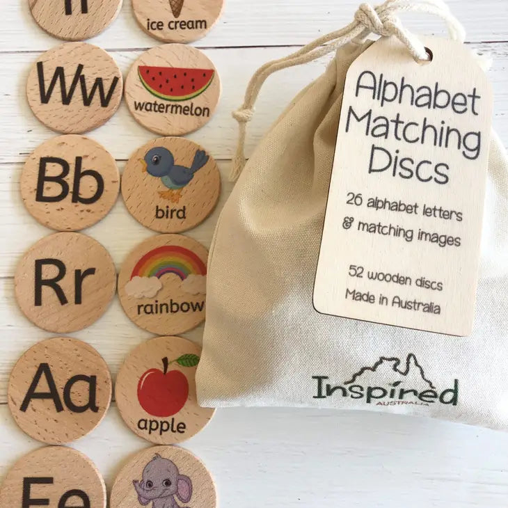 ALPHABET MATCHING WOODEN DISC GAME