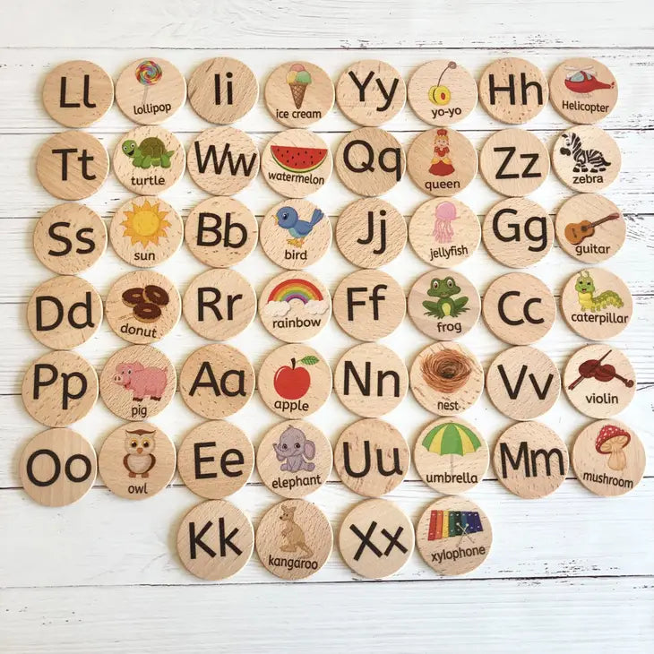 ALPHABET MATCHING WOODEN DISC GAME