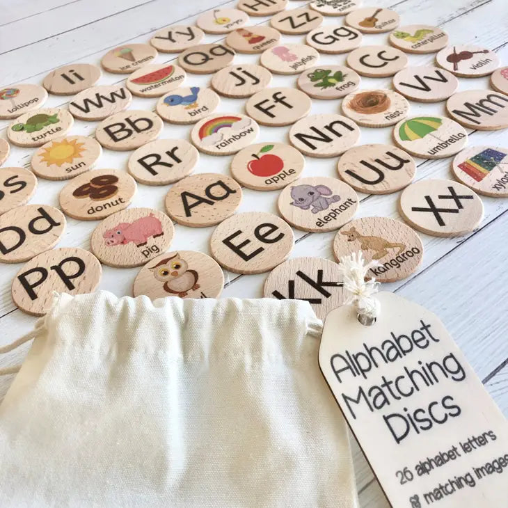 ALPHABET MATCHING WOODEN DISC GAME