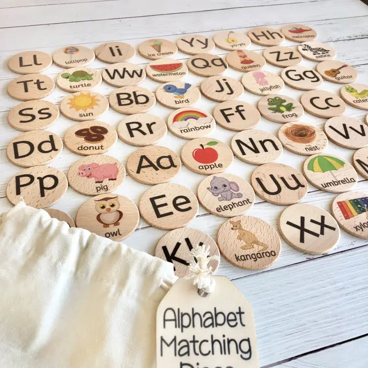 ALPHABET MATCHING WOODEN DISC GAME