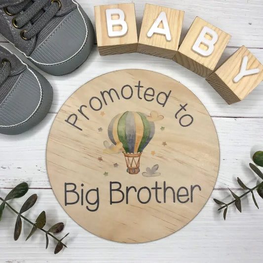 PROMOTED TO BIG BROTHER BABY MILESTONE PLAQUE