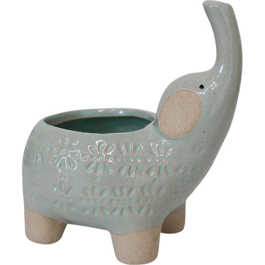 PLANTER ELLIE ELEPHANT - AQUA
